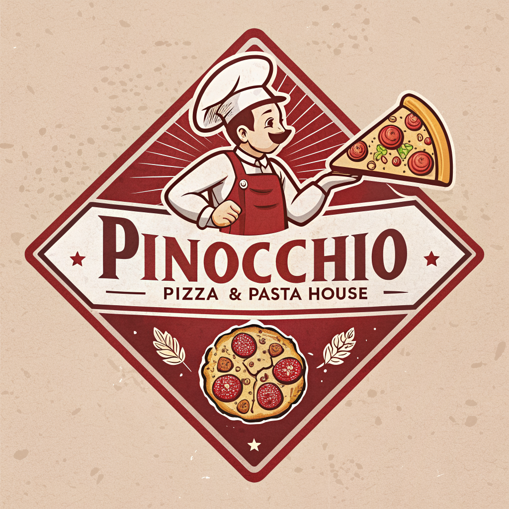 PINOCCHIO PIZZA & PASTA HOUSE logo